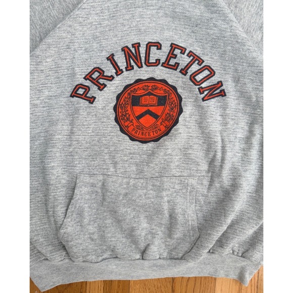 Champion Princeton University Hoodie Mens XXL Gray Vintage Raglan Pullover - Picture 6 of 9